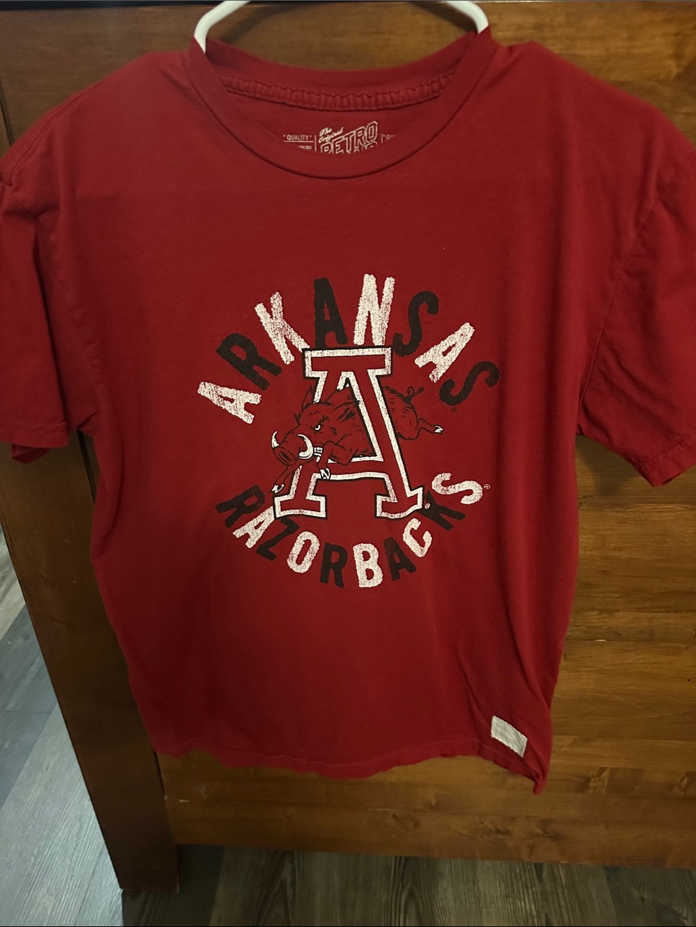 Original Retro Brand Red Arkansas Razorbacks Short Sleeve Tee